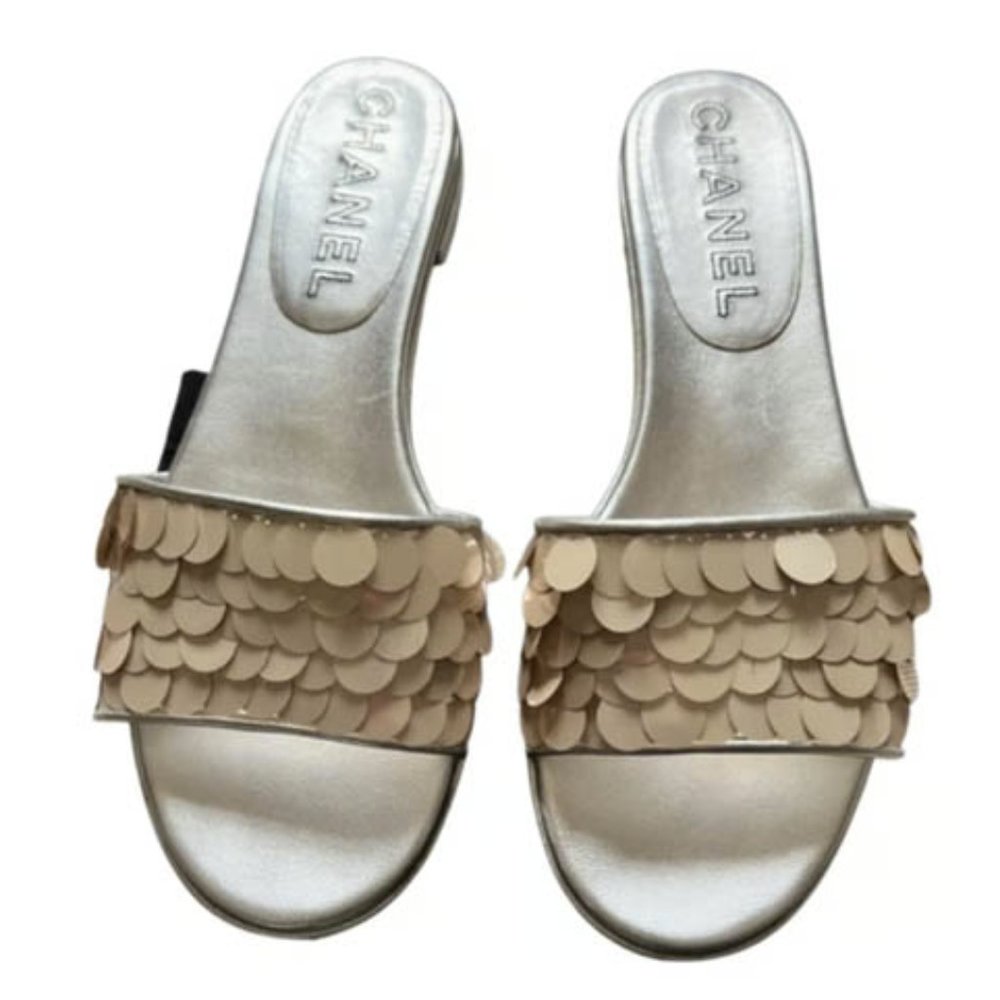 Chanel sequin sandals